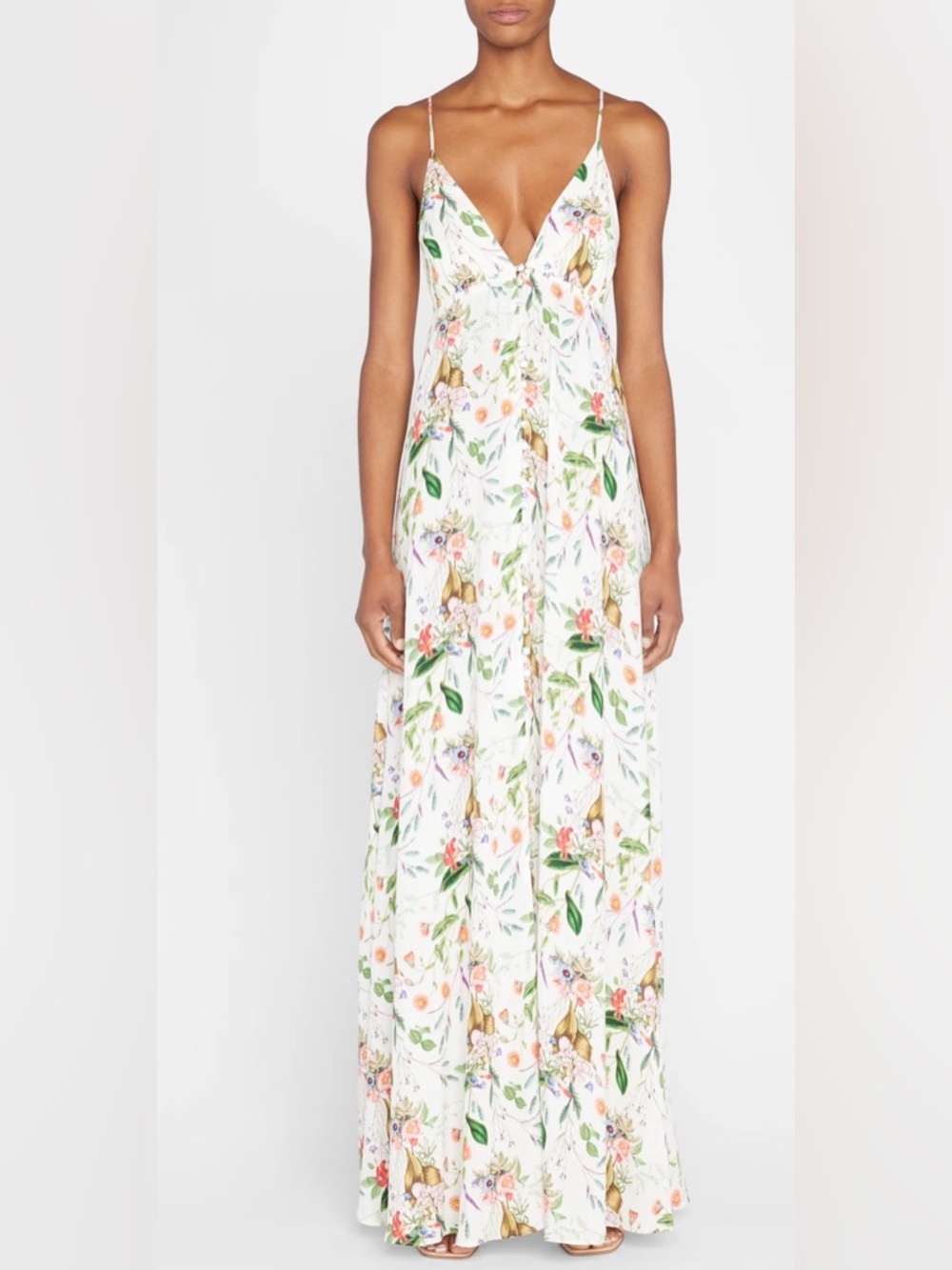 L'AGENCE Stefani Dress Floral Print Long Dress XS